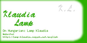 klaudia lamp business card